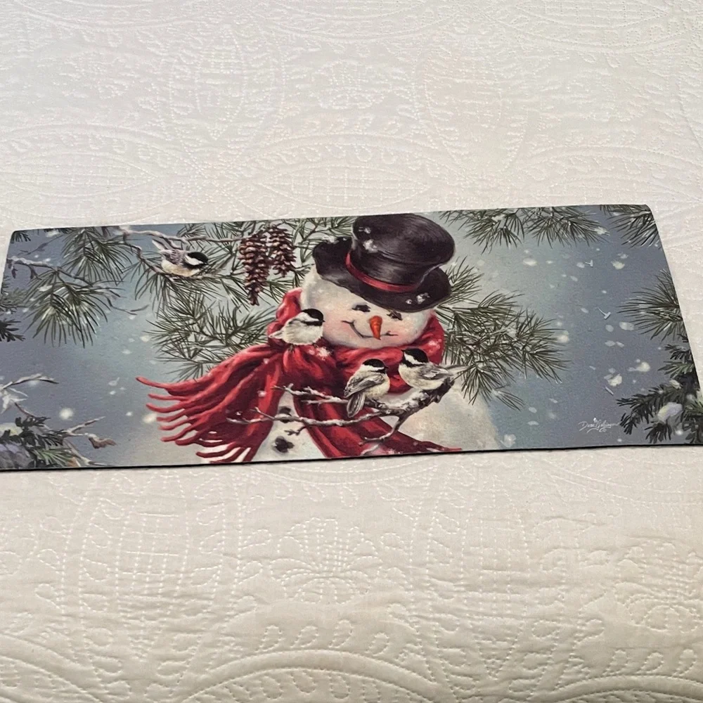 SASSAFRAS Evergreen Switch Mat Rug SNOWMAN SNUGGLES Insert Only Christmas